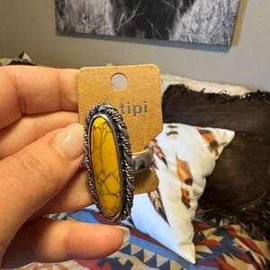 Yellow Stone Silver Ring